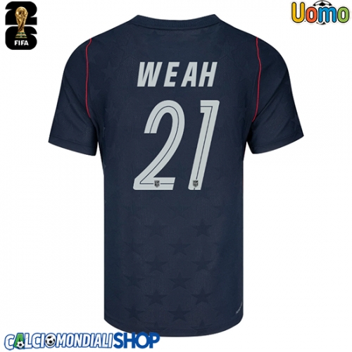Maglie da calcio Stati Uniti Timothy Weah #21 Seconda Maglia Mondiali 2026  Manica Corta